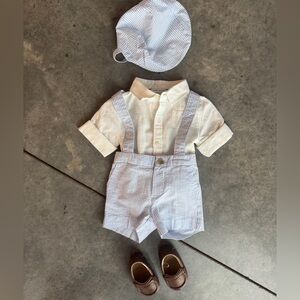 Janie & Jack Newborn Seersucker Set